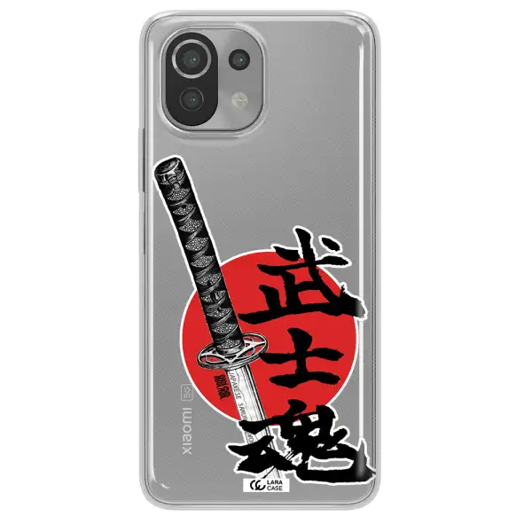 a sword with a red circle and hieroglyph Xiaomi Mi 11 Lite Clear TPU Case