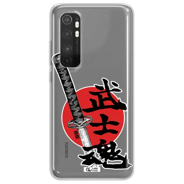 a sword with a red circle and hieroglyph Xiaomi Mi Note 10 Lite Clear TPU Case