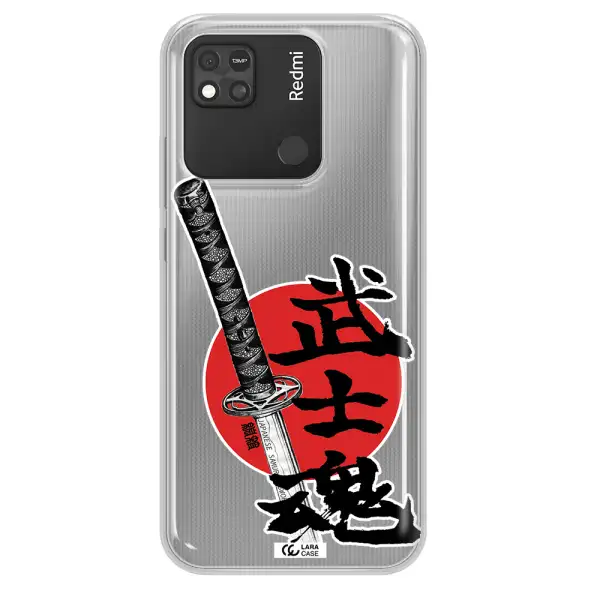 a sword with a red circle and hieroglyph Xiaomi Redmi 10A Clear TPU Case