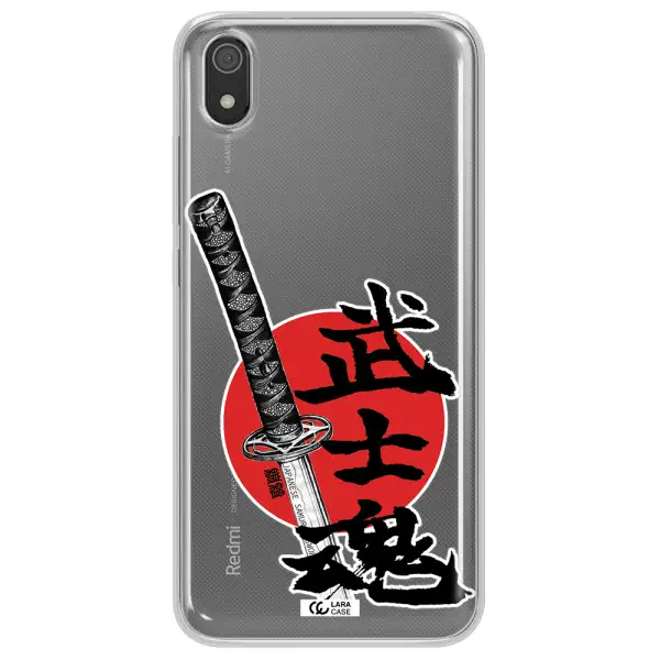 a sword with a red circle and hieroglyph Xiaomi Redmi 7A Clear TPU Case