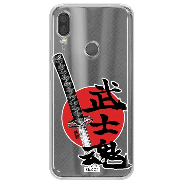a sword with a red circle and hieroglyph Xiaomi Redmi Note 7 Clear TPU Case