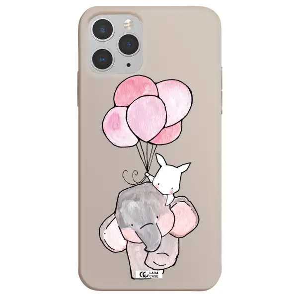 a cartoon elephant and donkey holding balloons Apple iPhone 11 pro max Silicone Stone Case