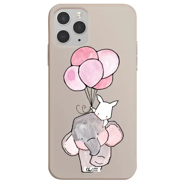 a cartoon elephant and donkey holding balloons Apple iPhone 11 pro Silicone Stone Case