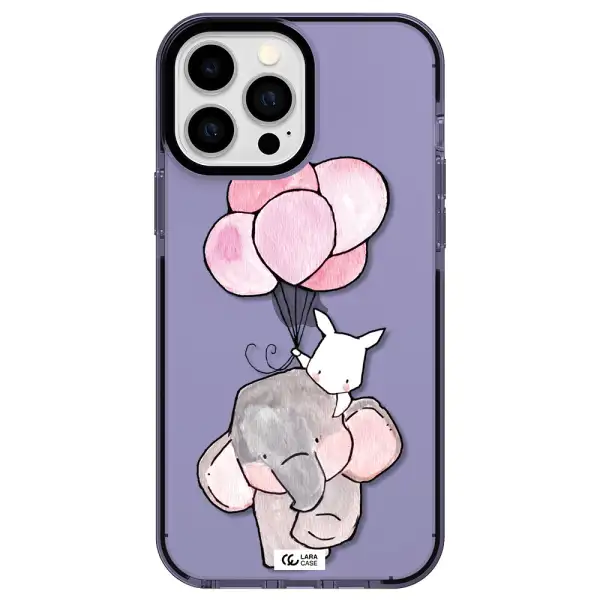 a cartoon elephant and donkey holding balloons Apple iPhone 13 Pro Max impact Lilac Case