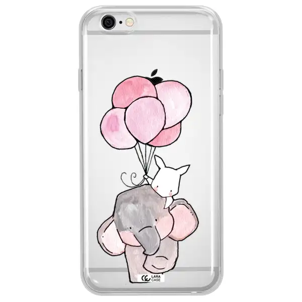 a cartoon elephant and donkey holding balloons Apple iPhone 6 plus Clear TPU Case