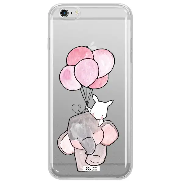 a cartoon elephant and donkey holding balloons Apple iPhone 6 s plus Clear TPU Case