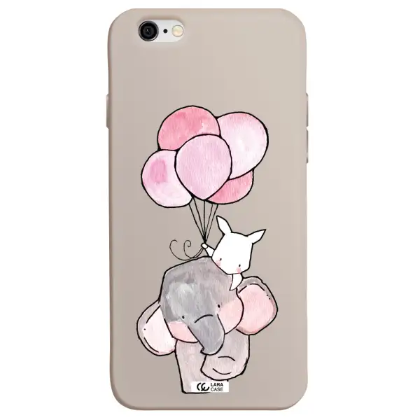 a cartoon elephant and donkey holding balloons Apple iPhone 6 Silicone Stone Case