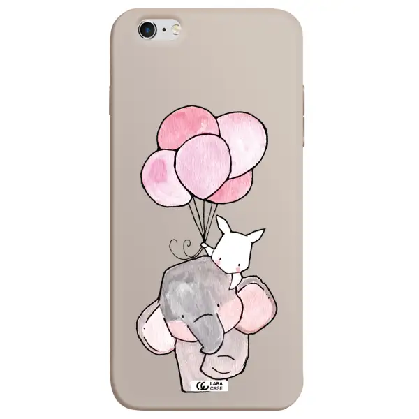a cartoon elephant and donkey holding balloons Apple iPhone 6S Silicone Stone Case