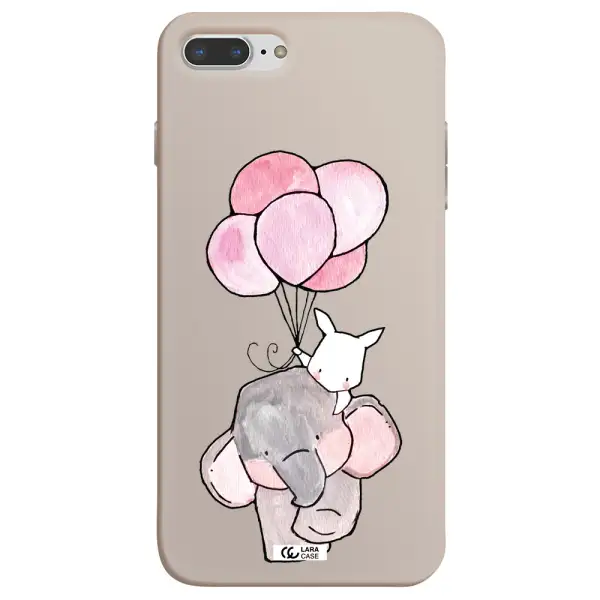 a cartoon elephant and donkey holding balloons Apple iPhone 7 plus Silicone Stone Case