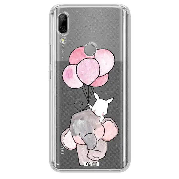 a cartoon elephant and donkey holding balloons Huawei P Smart Z Clear TPU Case