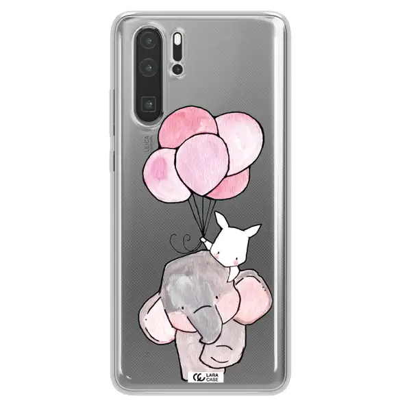 a cartoon elephant and donkey holding balloons Huawei P30 Pro Clear TPU Case