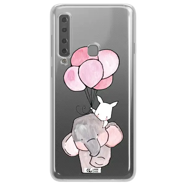a cartoon elephant and donkey holding balloons Samsung A9 2018 Clear TPU Case