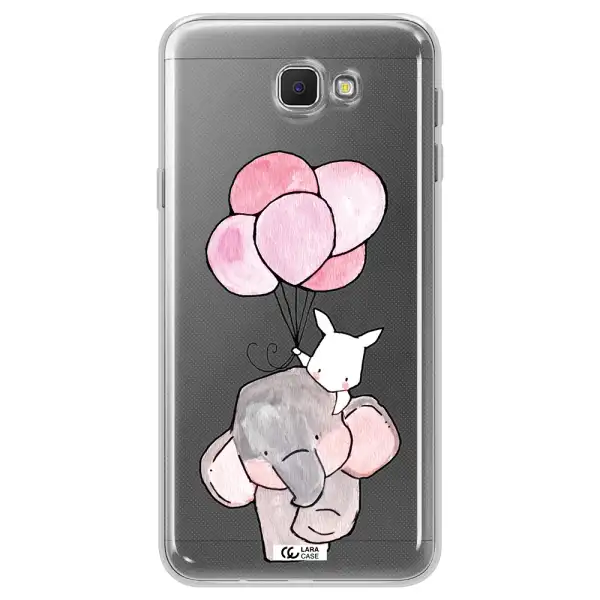 a cartoon elephant and donkey holding balloons Samsung J5 Prime Clear TPU Case