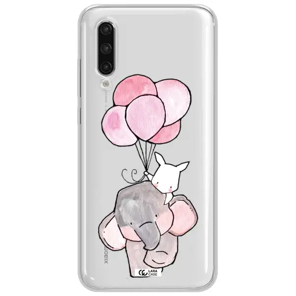 A Cartoon Elephant And Donkey Holding Balloons Xiaomi Mi 9 Lite Clear Tpu Case