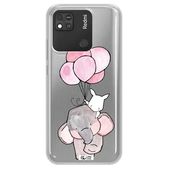 a cartoon elephant and donkey holding balloons Xiaomi Redmi 10A Clear TPU Case