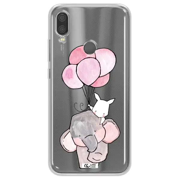 a cartoon elephant and donkey holding balloons Xiaomi Redmi Note 7 Clear TPU Case