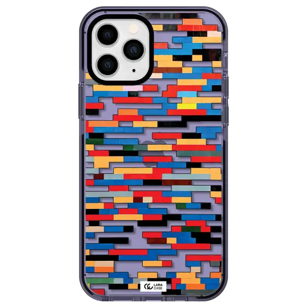 a colorful rectangular pattern on a white surface Apple iPhone 11 pro impact Lilac Case