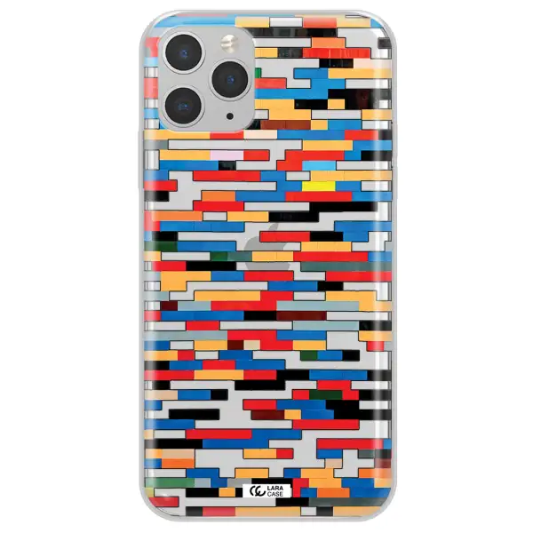 a colorful rectangular pattern on a white surface Apple iPhone 11 pro max Clear TPU Case