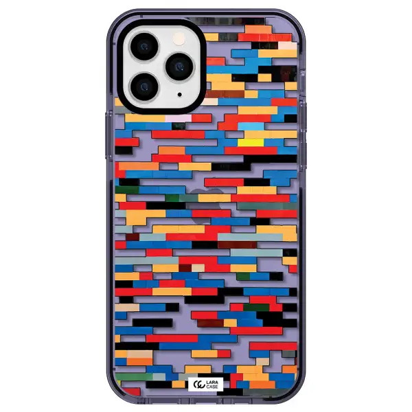 a colorful rectangular pattern on a white surface Apple iPhone 11 pro max impact Lilac Case