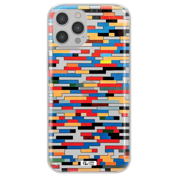 a colorful rectangular pattern on a white surface Apple iPhone 12 pro max Clear TPU Case