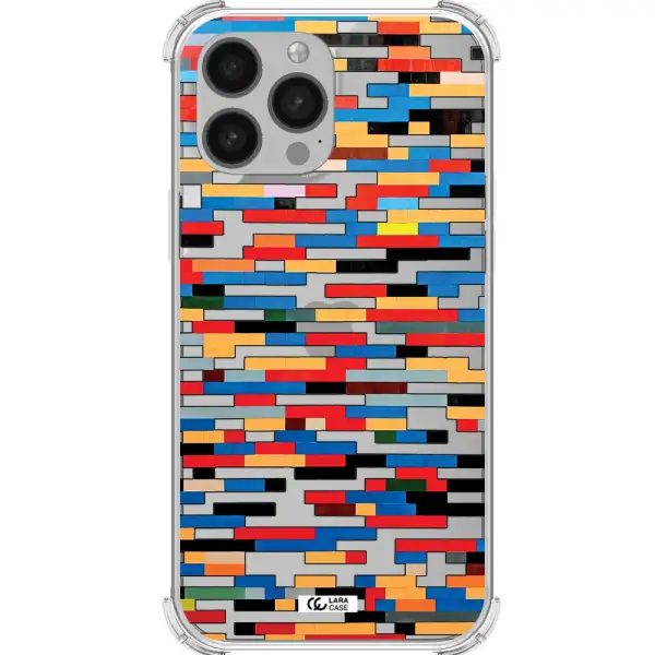 a colorful rectangular pattern on a white surface Apple iPhone 13 Pro Clear PC Case
