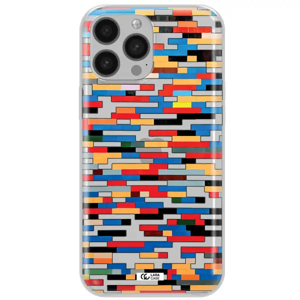 a colorful rectangular pattern on a white surface Apple iPhone 13 Pro Clear TPU Case