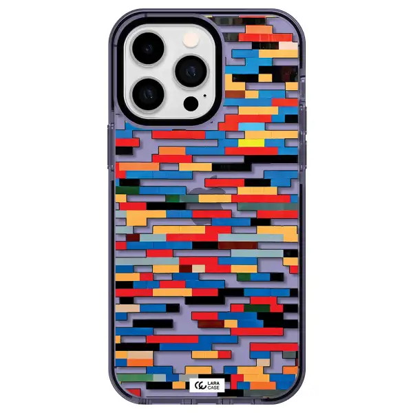 a colorful rectangular pattern on a white surface Apple iPhone 14 pro max impact Lilac Case