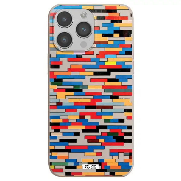 a colorful rectangular pattern on a white surface Apple iPhone 14 pro max Silicone Stone Case