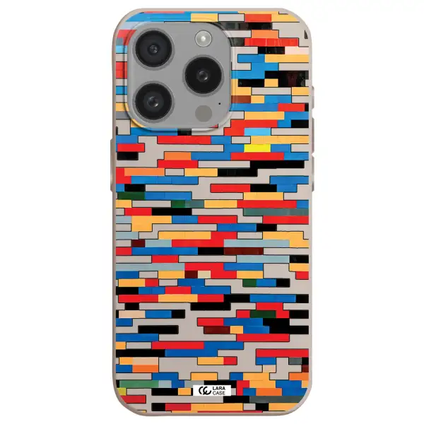 A Colorful Rectangular Pattern On A White Surface Apple Iphone 15 Pro Silicone Stone Case