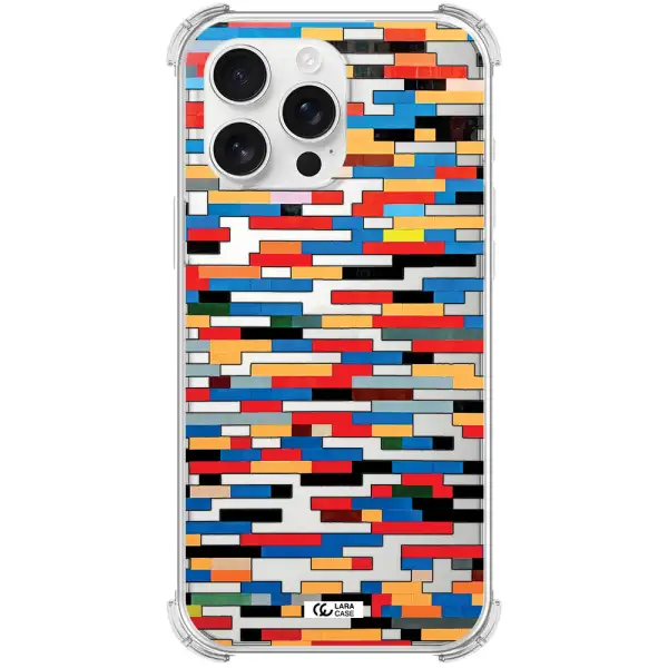 A Colorful Rectangular Pattern On A White Surface Apple Iphone 16 Pro Max Clear Pc Case