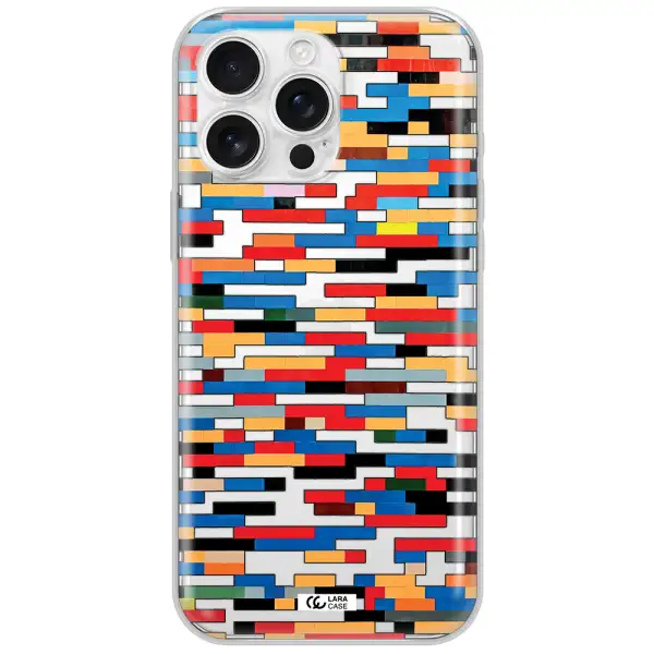 A Colorful Rectangular Pattern On A White Surface Apple Iphone 16 Pro Max Clear Tpu Case
