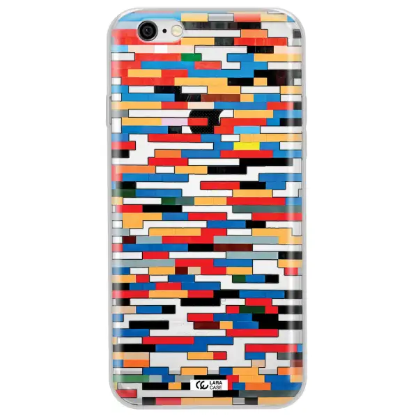 a colorful rectangular pattern on a white surface Apple iPhone 6 Clear TPU Case