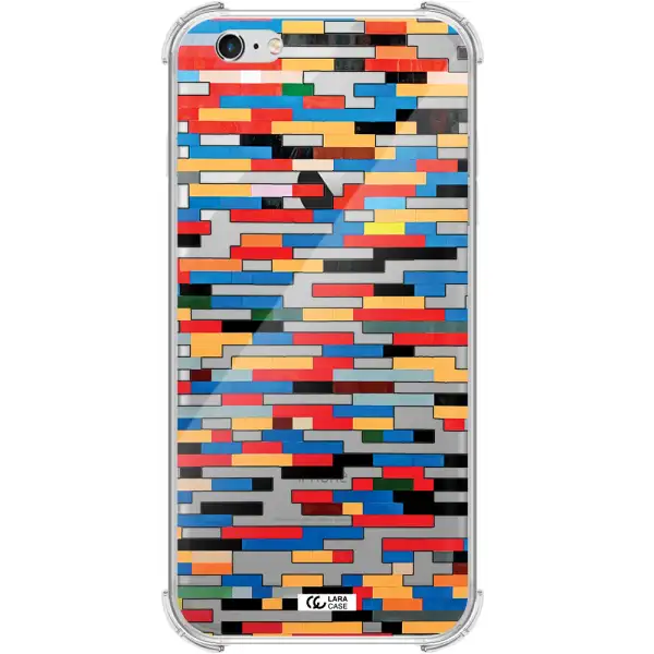 a colorful rectangular pattern on a white surface Apple iPhone 6 s plus Clear PC Case