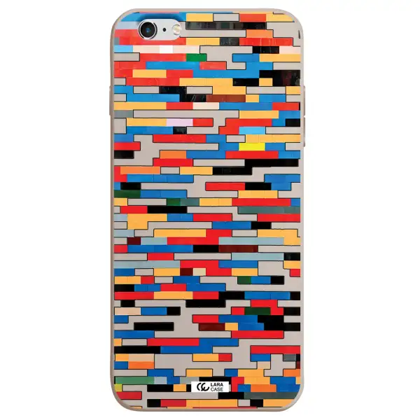 a colorful rectangular pattern on a white surface Apple iPhone 6 s plus Silicone Stone Case