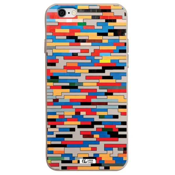 a colorful rectangular pattern on a white surface Apple iPhone 6 Silicone Stone Case