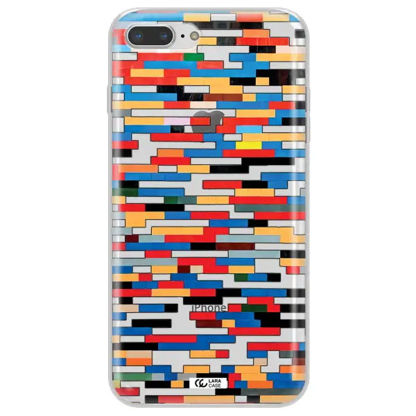 a colorful rectangular pattern on a white surface Apple iPhone 8 plus Clear TPU Case