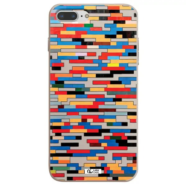 a colorful rectangular pattern on a white surface Apple iPhone 8 plus Silicone Stone Case