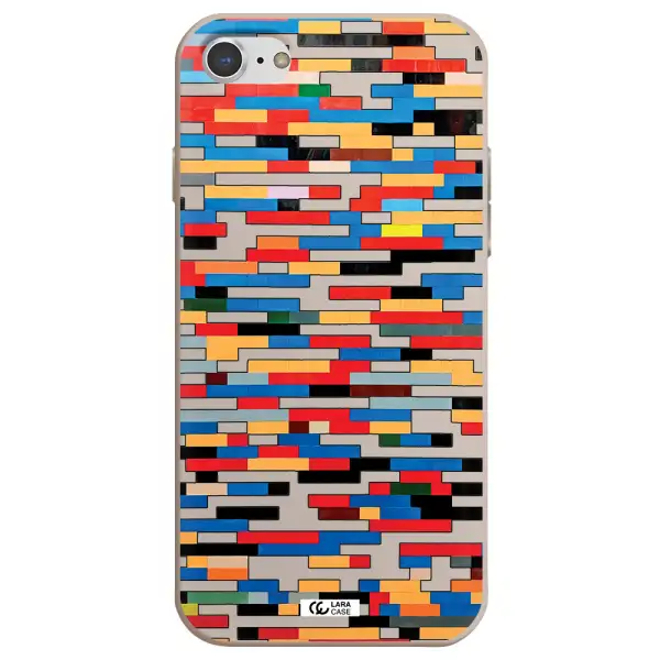 a colorful rectangular pattern on a white surface Apple iPhone 8 Silicone Stone Case
