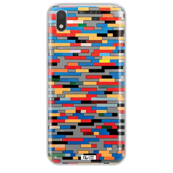 a colorful rectangular pattern on a white surface Huawei Honor 8S Clear TPU Case