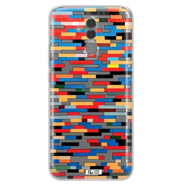 a colorful rectangular pattern on a white surface Huawei Mate 20 Lite Clear TPU Case
