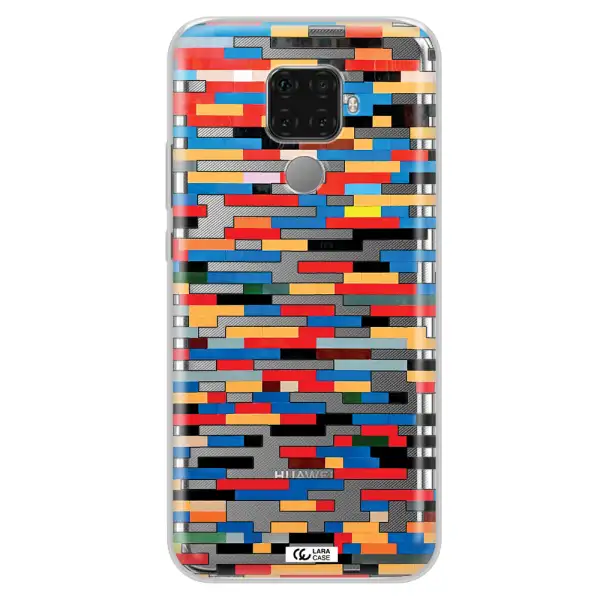 a colorful rectangular pattern on a white surface Huawei Mate 30 Lite Clear TPU Case