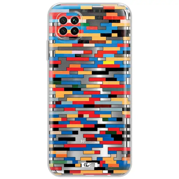 A Colorful Rectangular Pattern On A White Surface Huawei Nova 7I Clear Tpu Case