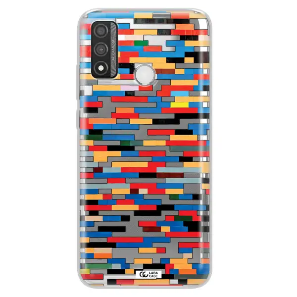 a colorful rectangular pattern on a white surface Huawei P Smart 2020 Clear TPU Case