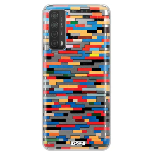 a colorful rectangular pattern on a white surface Huawei P Smart 2021 Clear TPU Case