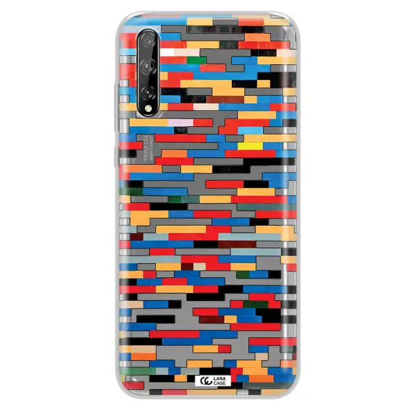a colorful rectangular pattern on a white surface Huawei P Smart S Clear TPU Case