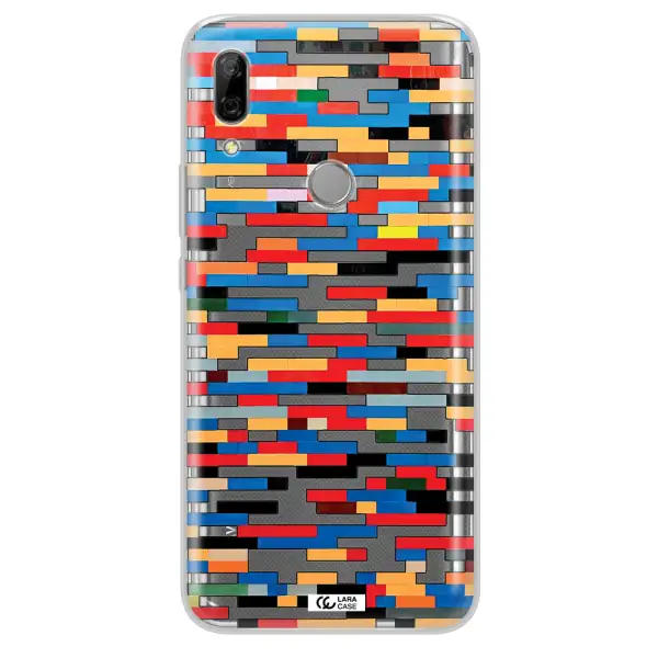 a colorful rectangular pattern on a white surface Huawei P Smart Z Clear TPU Case