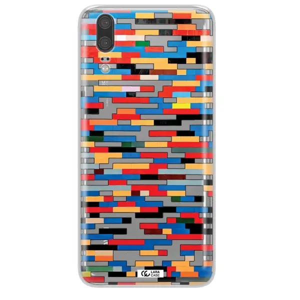 a colorful rectangular pattern on a white surface Huawei P20 Clear TPU Case