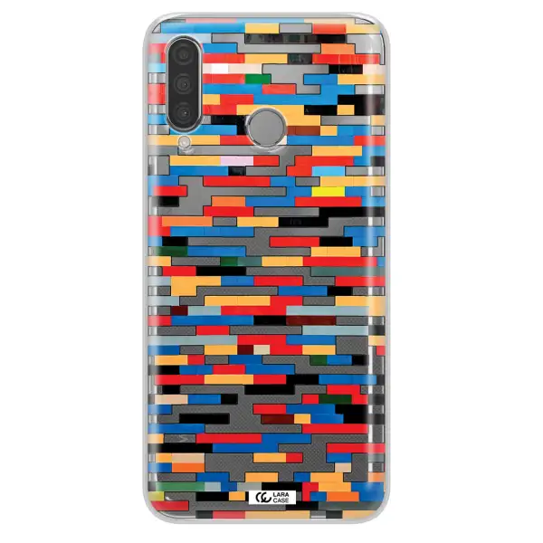 a colorful rectangular pattern on a white surface Huawei P30 Lite Clear TPU Case