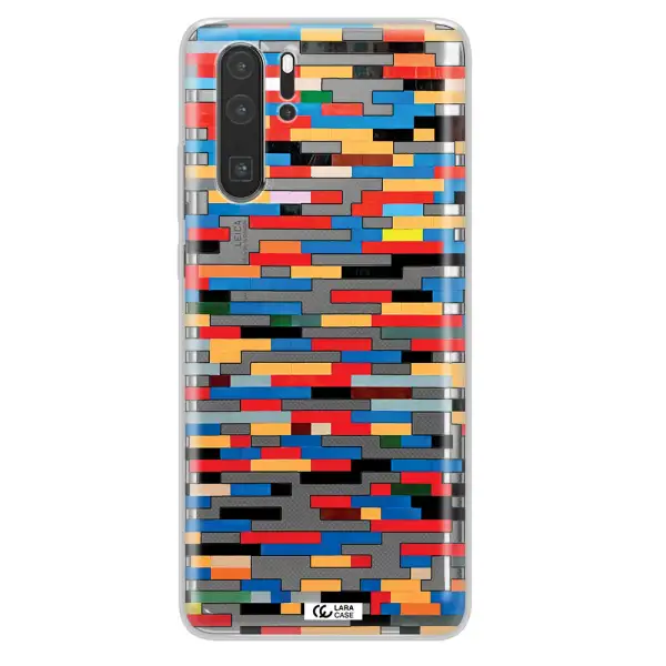 a colorful rectangular pattern on a white surface Huawei P30 Pro Clear TPU Case