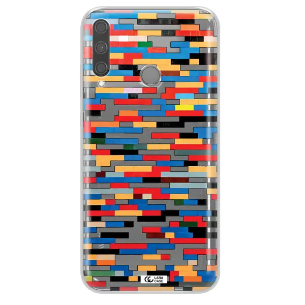 a colorful rectangular pattern on a white surface Huawei P40 Lite E Clear TPU Case